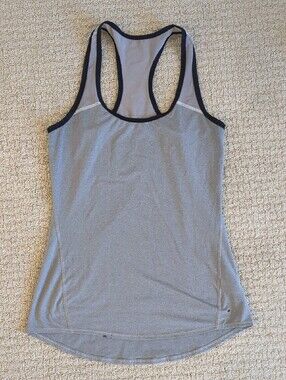 Athleta Gray Racerback Tank with Black Trim Size xxs